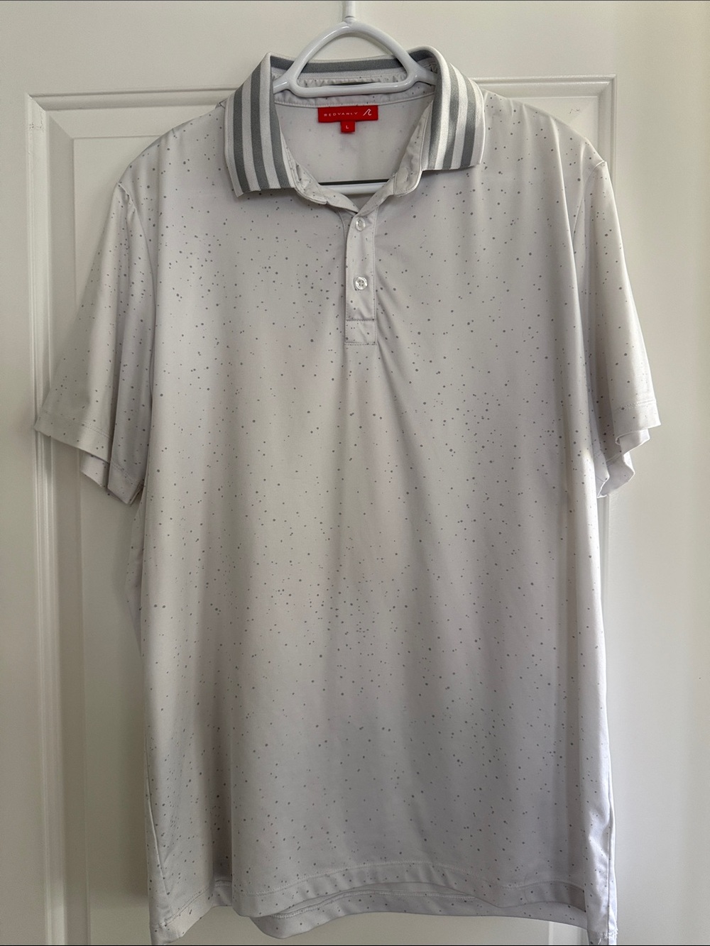 Redvanly Men’s White and Light Grey Golf Shirt